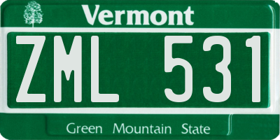 VT license plate ZML531