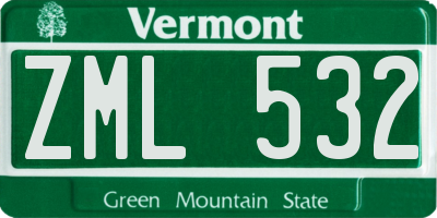 VT license plate ZML532