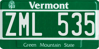 VT license plate ZML535