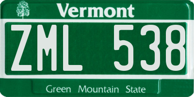 VT license plate ZML538