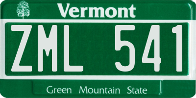 VT license plate ZML541