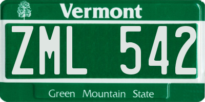 VT license plate ZML542