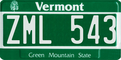 VT license plate ZML543
