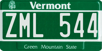 VT license plate ZML544