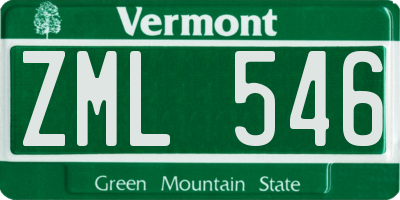 VT license plate ZML546