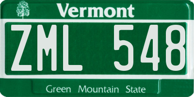 VT license plate ZML548