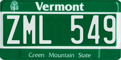 VT license plate ZML549