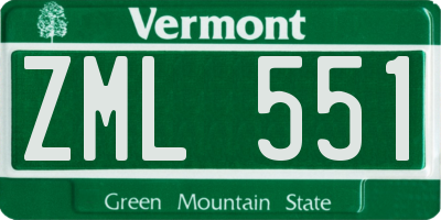 VT license plate ZML551