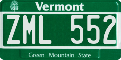 VT license plate ZML552