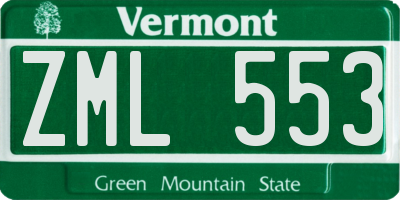 VT license plate ZML553