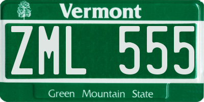 VT license plate ZML555