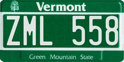 VT license plate ZML558
