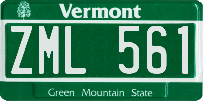 VT license plate ZML561