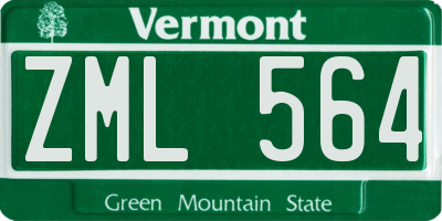 VT license plate ZML564