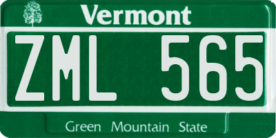 VT license plate ZML565