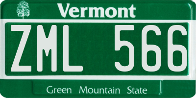 VT license plate ZML566