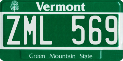 VT license plate ZML569