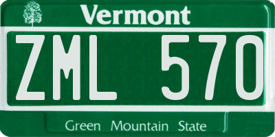 VT license plate ZML570