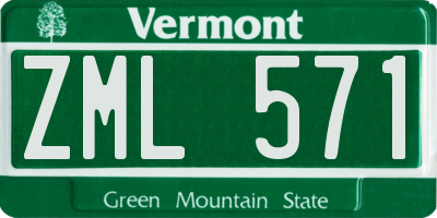 VT license plate ZML571
