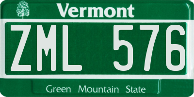 VT license plate ZML576