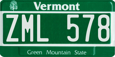 VT license plate ZML578