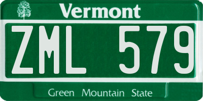VT license plate ZML579