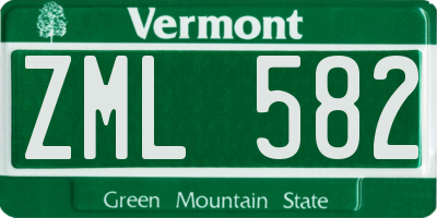 VT license plate ZML582