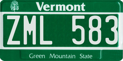VT license plate ZML583