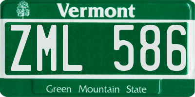 VT license plate ZML586