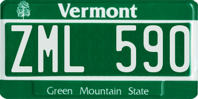 VT license plate ZML590