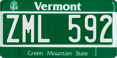 VT license plate ZML592