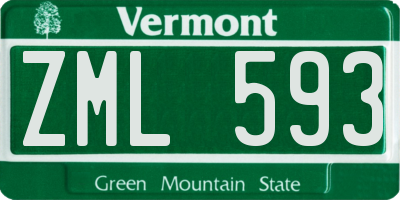 VT license plate ZML593