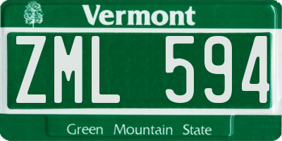 VT license plate ZML594