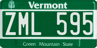 VT license plate ZML595