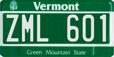 VT license plate ZML601