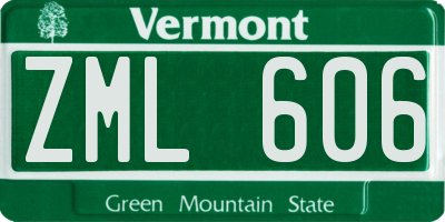 VT license plate ZML606