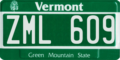 VT license plate ZML609