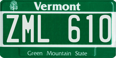 VT license plate ZML610