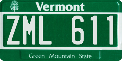 VT license plate ZML611