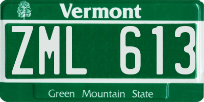 VT license plate ZML613