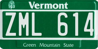 VT license plate ZML614
