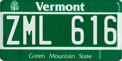 VT license plate ZML616