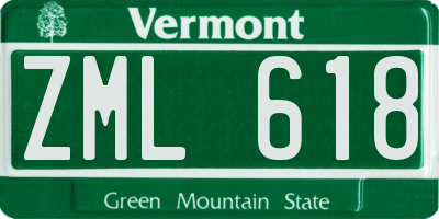 VT license plate ZML618