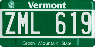 VT license plate ZML619