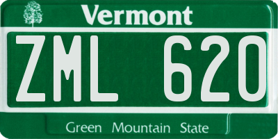VT license plate ZML620