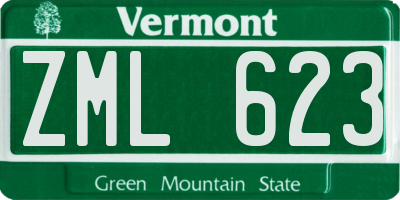 VT license plate ZML623