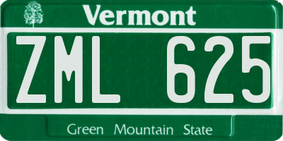 VT license plate ZML625