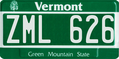 VT license plate ZML626