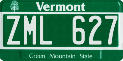 VT license plate ZML627