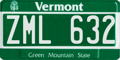 VT license plate ZML632